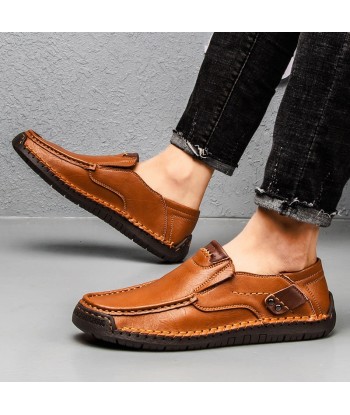 Mocassins en cuir à semelle caoutchouc pour hommes - Voltem destockage