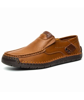 Mocassins en cuir à semelle caoutchouc pour hommes - Voltem destockage