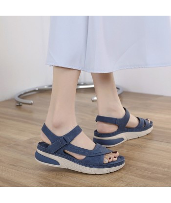 Sandales confortables en cuir pour femmes - Flapis solde