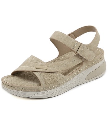 Sandales confortables en cuir pour femmes - Flapis solde