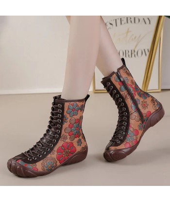 Bottes vintage Style Hippie Florale Paris Déstockage Promo