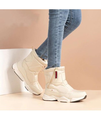 Bottes de neige d'hiver pour femmes - Bottes doublées de fourrure en linge