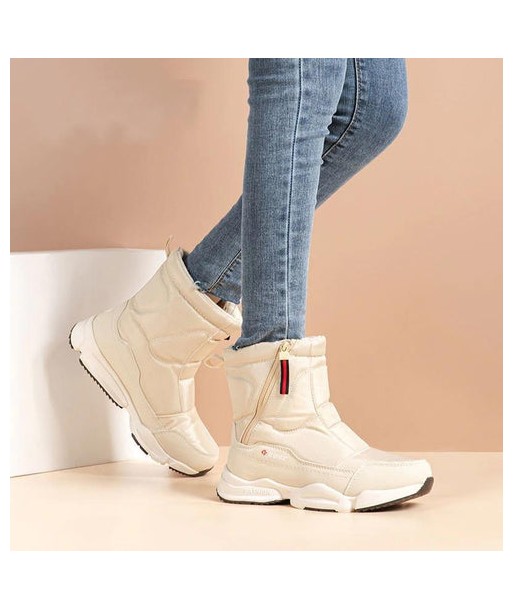 Bottes de neige d'hiver pour femmes - Bottes doublées de fourrure en linge