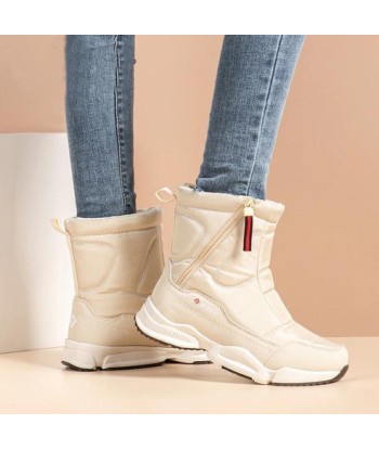 Bottes de neige d'hiver pour femmes - Bottes doublées de fourrure en linge