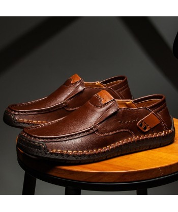 Mocassins en cuir à semelle caoutchouc pour hommes - Voltem Les êtres humains sont 