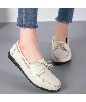 mocassin orthopédique femme plats en cuir à lacets livraison gratuite