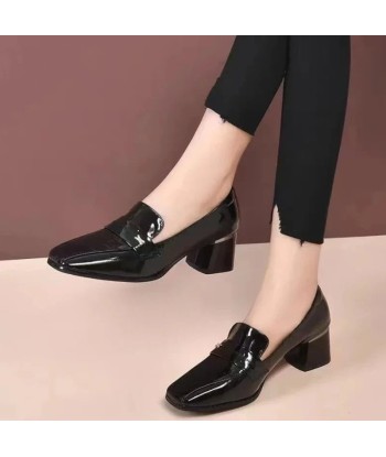 mocassin orthopédique femme à talons en cuir verni acheter en ligne