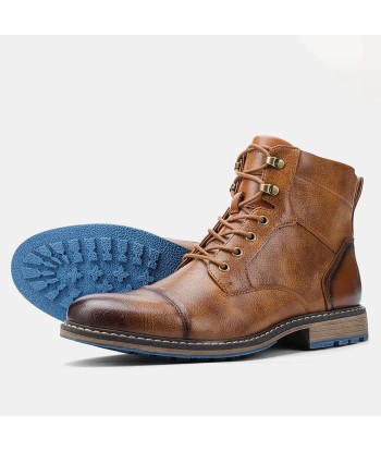 Fred - Mocassins Orthopédique Homme rétro en cuir à lacets pas cher