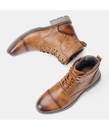 Fred - Mocassins Orthopédique Homme rétro en cuir à lacets pas cher